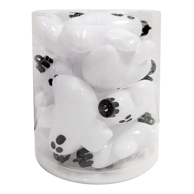 12-Count Metallic Halloween Ghost Ornaments | At Home