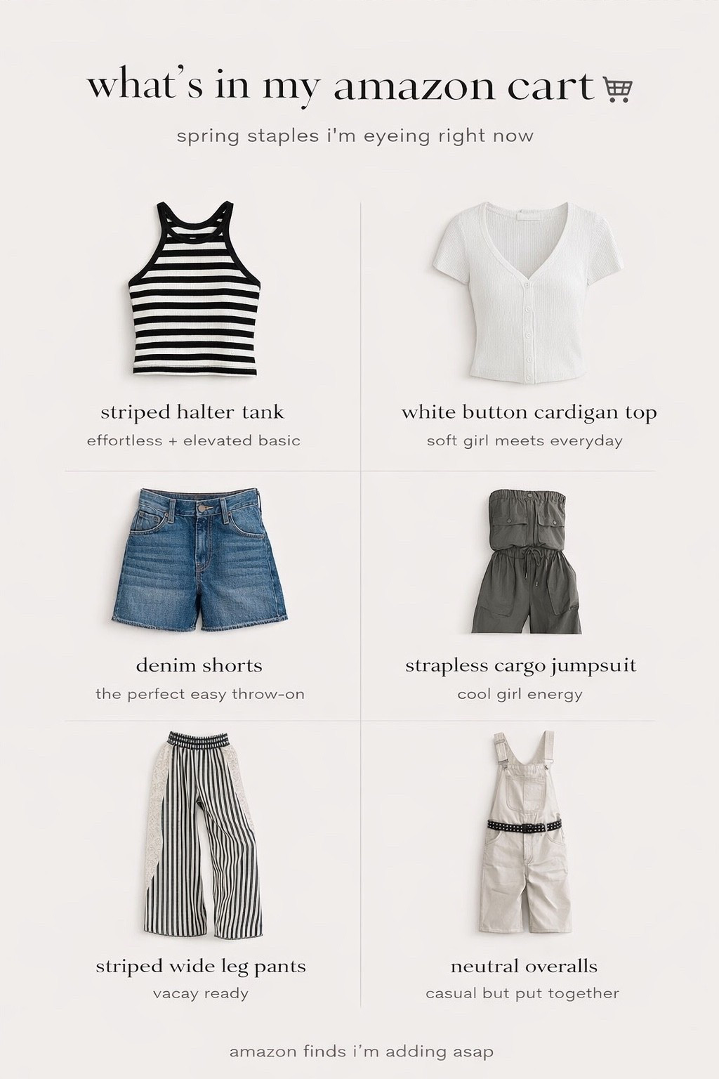 What’s in my Amazon cart 🛒 

#LTKmomlife #LTKootd