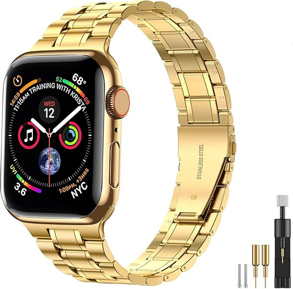 SUPLINK Stainless Steel Bands Compatible with Apple Watch Band 38mm 40mm 41mm 42mm 44mm 45mm Woma... | Amazon (US)