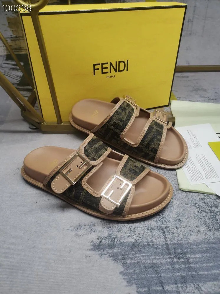 Fen Di 1:1 Dupe Buckle Women Men Sandals Dad Caviar Leather Chain Slippers Platform Summer Beach ... | DHGate