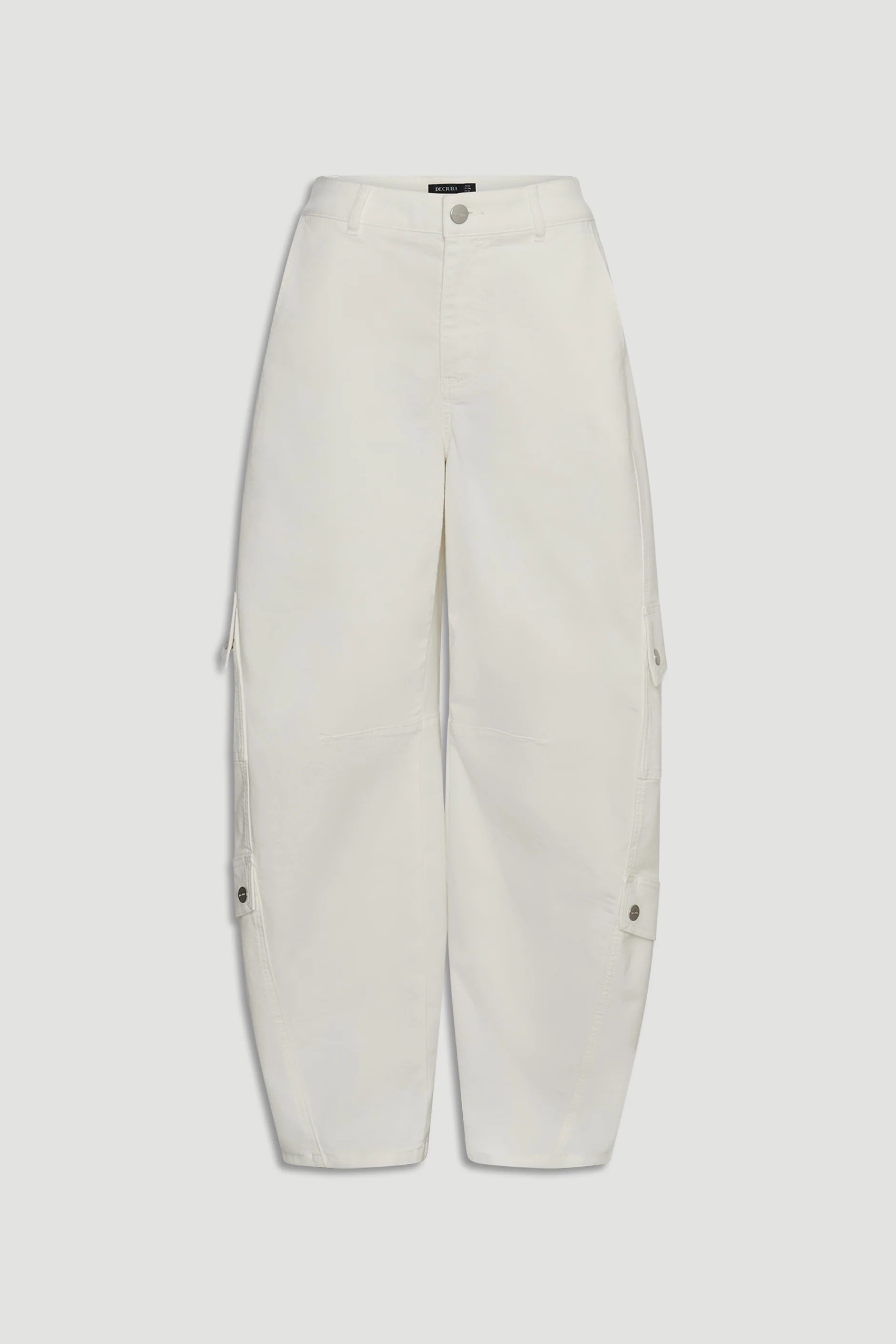 Alexa Barrel Cargo Pant - White | DECJUBA