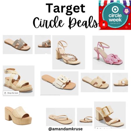 Target circle deals 
Sandals 
Slide sandals 
Wedges
Rhinestone sandals 
Strappy sandals 

#LTKfindsunder100 #LTKshoecrush #LTKsalealert