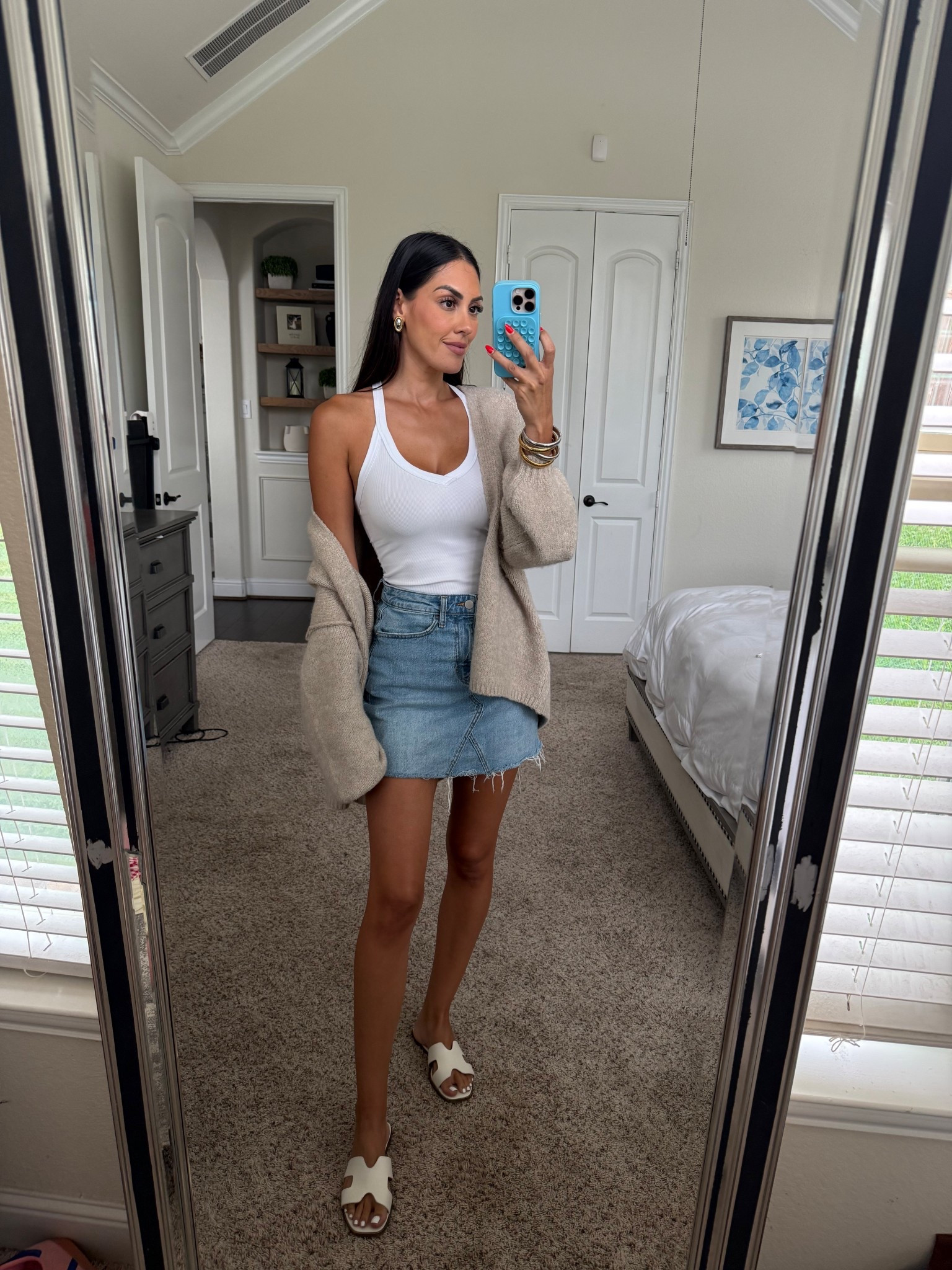 Small tank
Small skirt
Medium cardigan 

#LTKStyleTip #LTKFindsUnder50