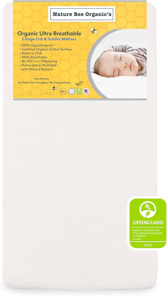 Nature Bee Organic's 2-Stage Ultra Breathable Premium Crib & Toddler Mattress I 100 Hypoallergeni... | Amazon (US)