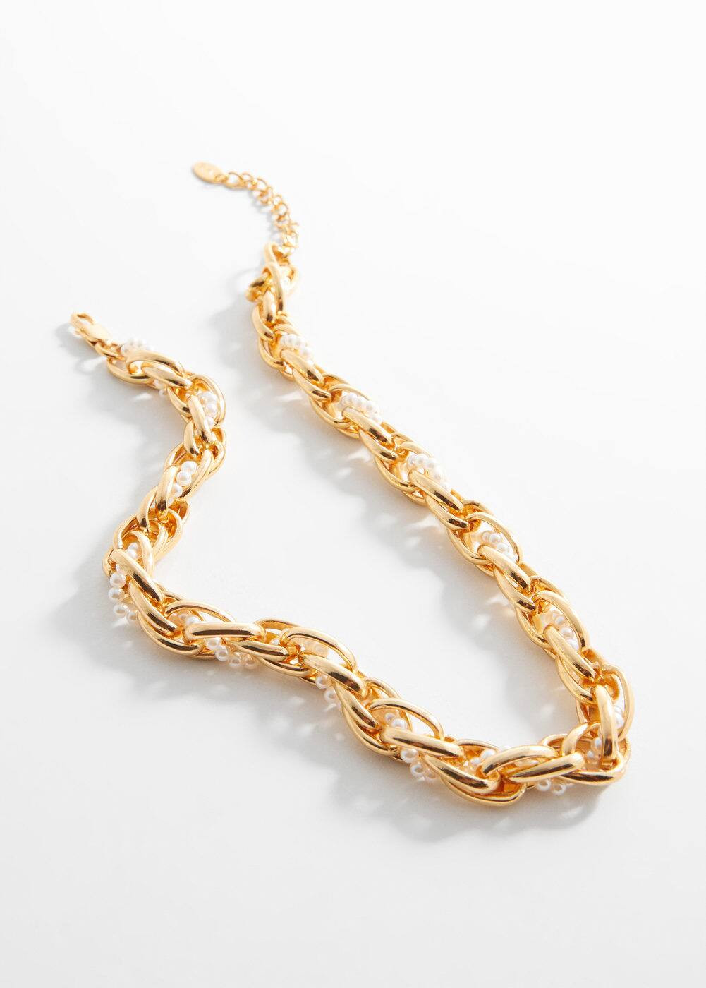 Intertwined necklace with pearl detail -  Women | Mango United Kingdom | MANGO (UK)