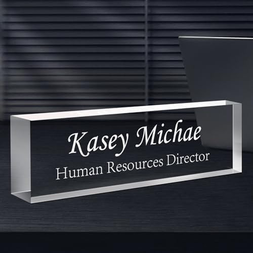Custom Engraved Name Plate for Desk, Acrylic Desk Name Plate Personalized, Office Desk Decor for ... | Amazon (US)