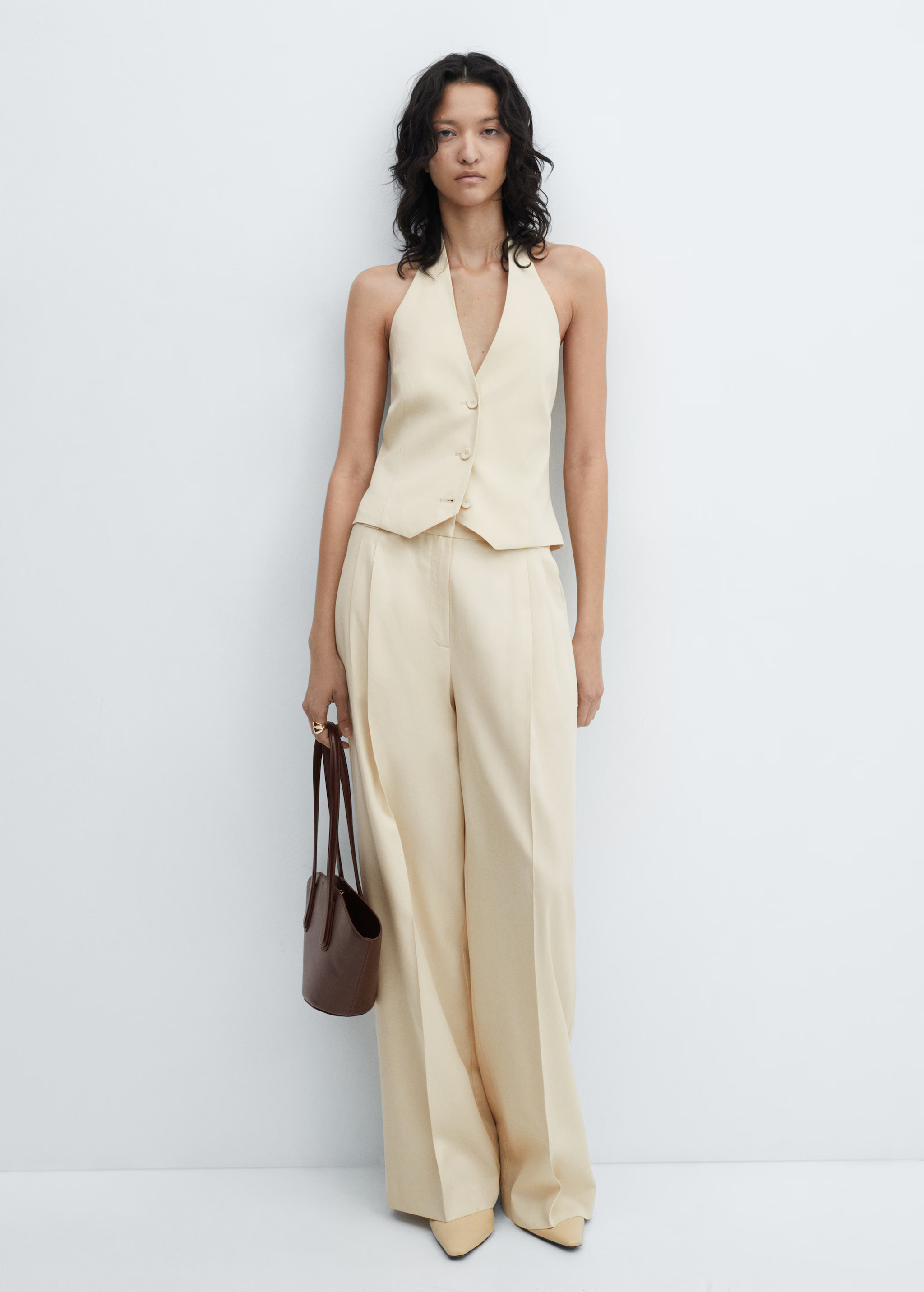 Lyocell halter waistcoat | MANGO (UK)