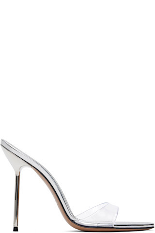 Paris Texas - Silver Lidia Mule Heeled Sandals | SSENSE