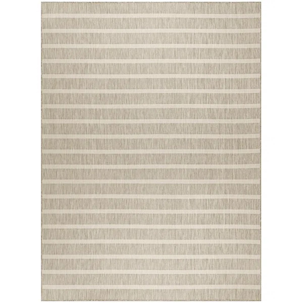 Rectangle Fanshawe Striped Machine Woven Polyester/Polypropylene Indoor/Outdoor Area Rug in Gray | Wayfair North America