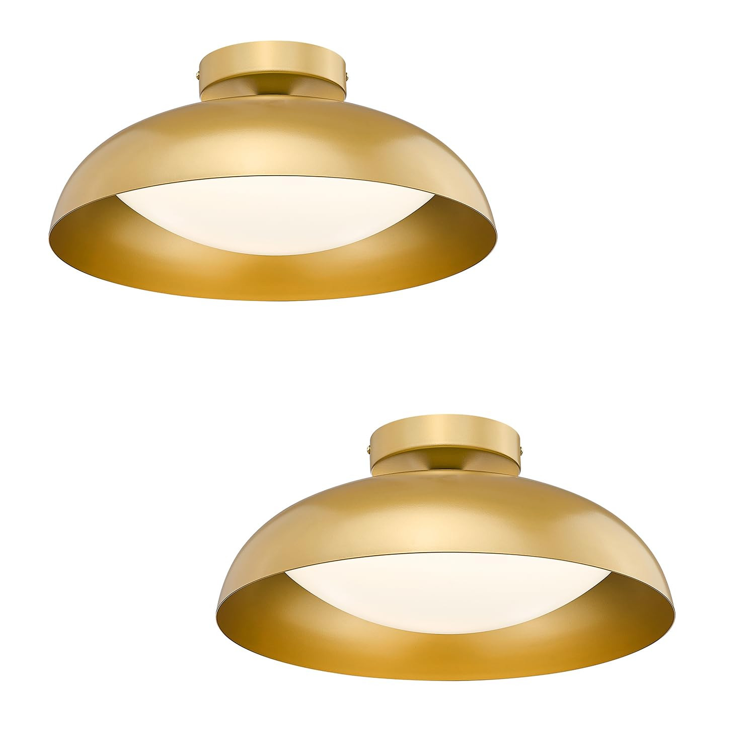 Kudos Gold Flush Mount Ceiling Light 2-Pack, 16 Inch LED Ceiling Light Fixtures, 24W/1300Lm Light... | Amazon (US)