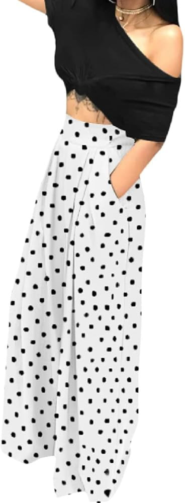 A ADILACA Wide Leg Pants for Women, Palazzo Pants for Women, Womens Casual Lounge Work Business H... | Amazon (US)