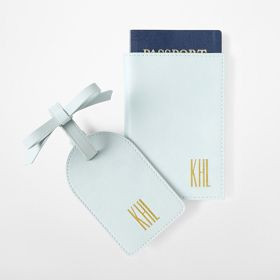 Fillmore Bow Luggage Tag and Passport Case Set | Mark and Graham