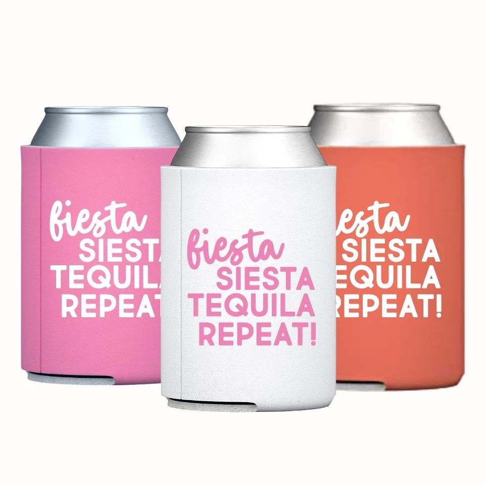 Fiesta Siesta Tequila Repeat Can Cooler | Sprinkled With Pink