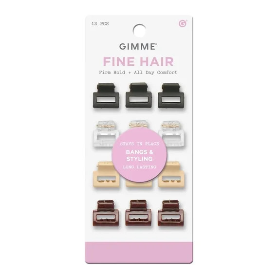 Gimme Beauty Mini Square Claw Clip Set - Small Hair Accessories - Perfect for Bangs & Fine Hair -... | Walmart (US)