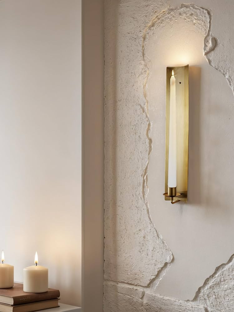 Gold Metal Candle Sconces Set of 2 Modern Wall Candle Holder Decorative Set of Two for Living Roo... | Amazon (US)