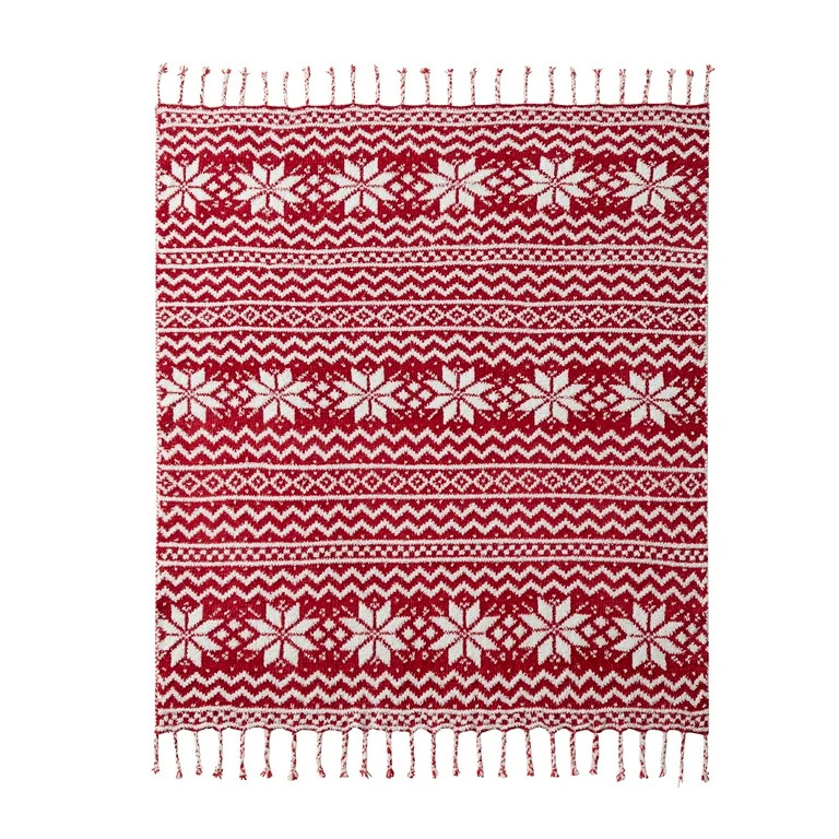 My Texas House Aspen Chenille Throw, 50" x 60", Red | Walmart (US)