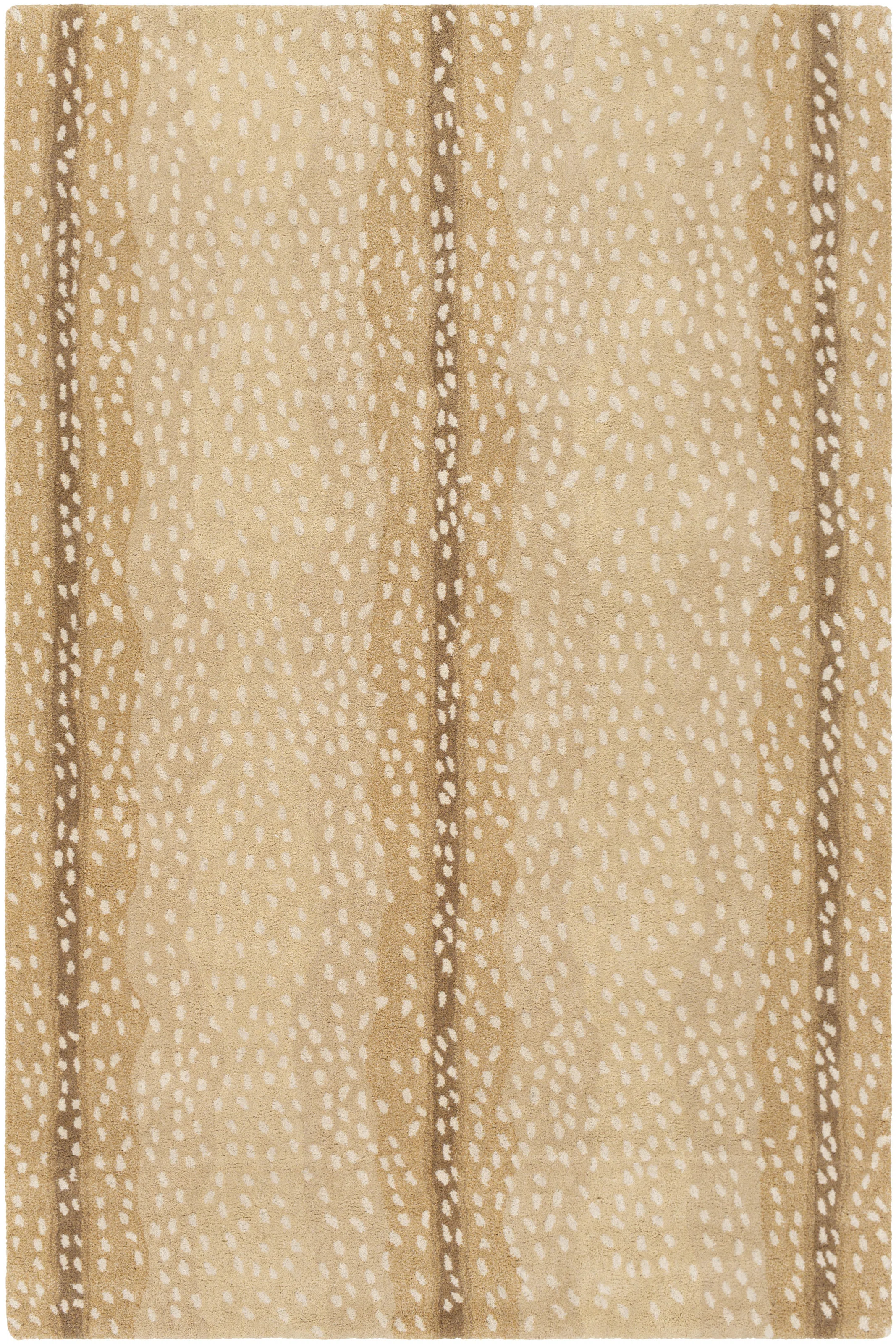 Affton Handmade Wool Camel/White Rug | Wayfair North America