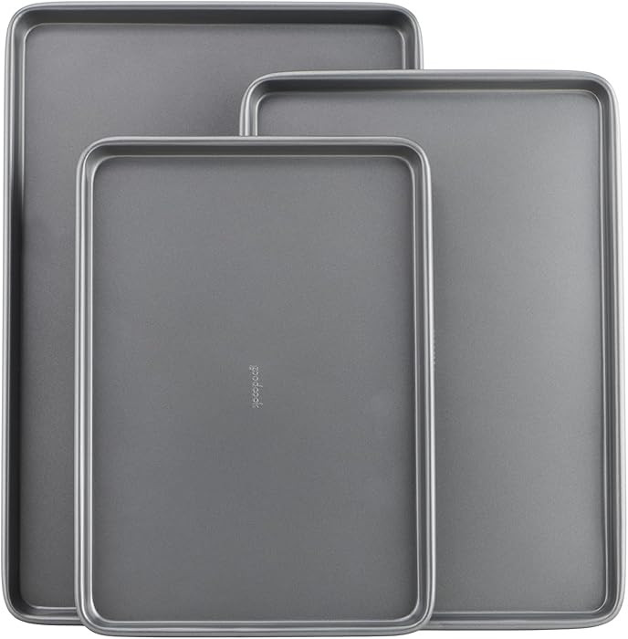 GoodCook Everyday Nonstick Carbon Steel Baking Sheet Set, 3 Pack – Small 13” x 9”, Medium 1... | Amazon (US)