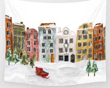 Christmas in the Village wall tapestry and pillow.

#holidaydecor #christmasdecor 

#LTKGiftGuide #LTKhome #LTKSeasonal