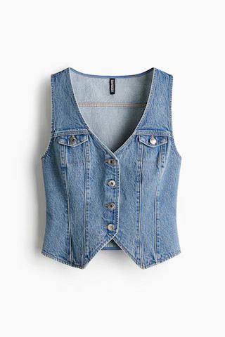 H & M - Denim waistcoat - Blue | H&M (UK, MY, IN, SG, PH, TW, HK)