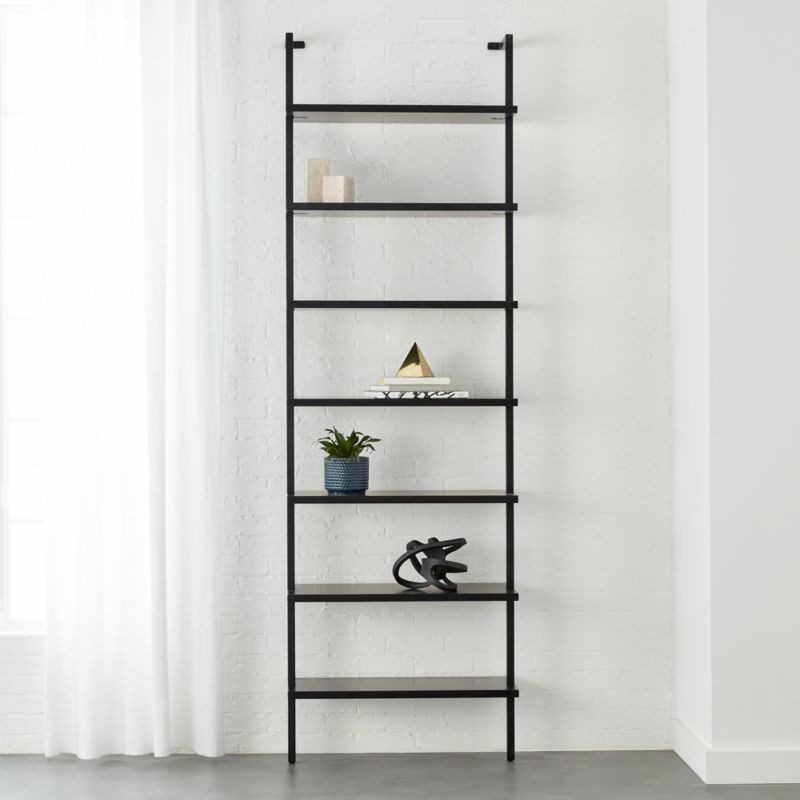Stairway Black 96" Wall Mounted Bookcase + Reviews | CB2 | CB2