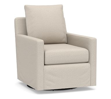 Ayden Square Arm Slipcovered Swivel Glider | Pottery Barn (US)