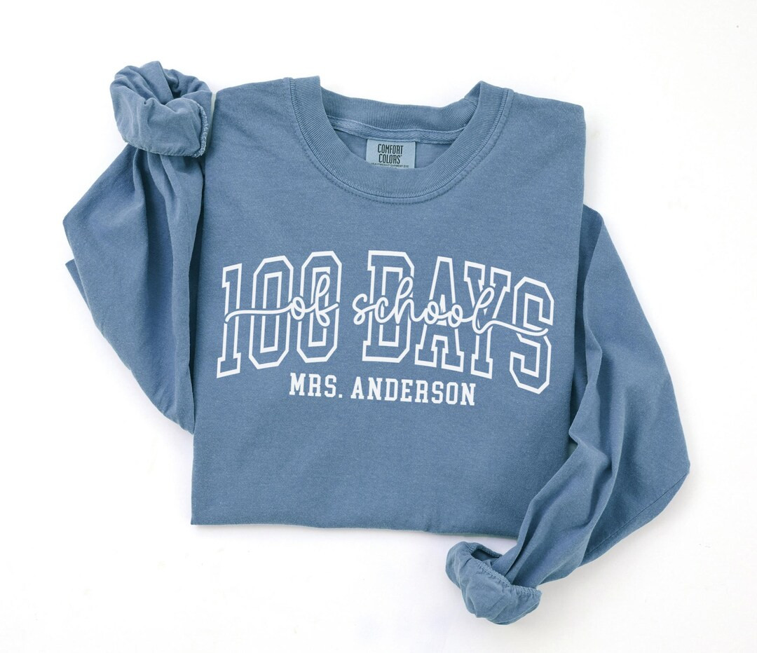 Comfort Colors® 100 Days of School Long Sleeve Shirt,100 Days Shirt,100th Day of School Celebrat... | Etsy (US)