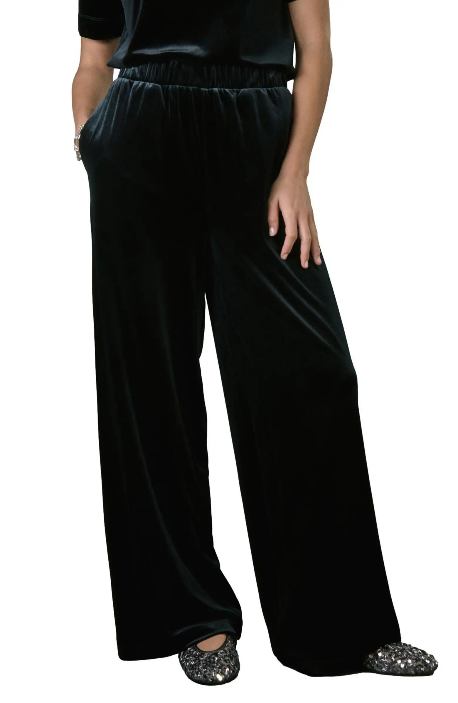Velvet Wide Leg Pants | Nordstrom