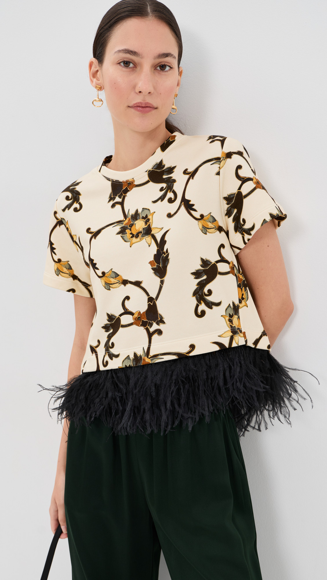 La DoubleJ La Scala Tee with Feathers Buttercup XS | Shopbop