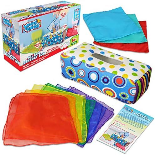 Sensory Pull Along Toddler Infant Baby Tissue Box - Colorful Juggling Rainbow Dance Scarves for K... | Amazon (US)