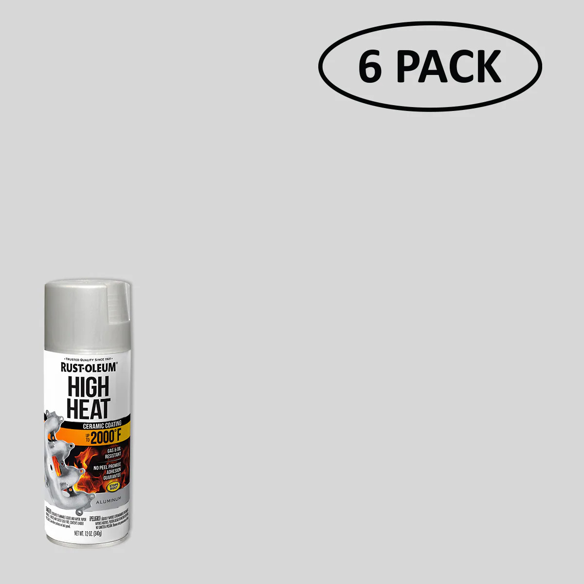 Rust-Oleum Automotive Stops Rust Flat Aluminum Oil-based High Heat Spray paint ( NET WT. 12-oz ) 6 -Pack | 248904SOS | Lowe's