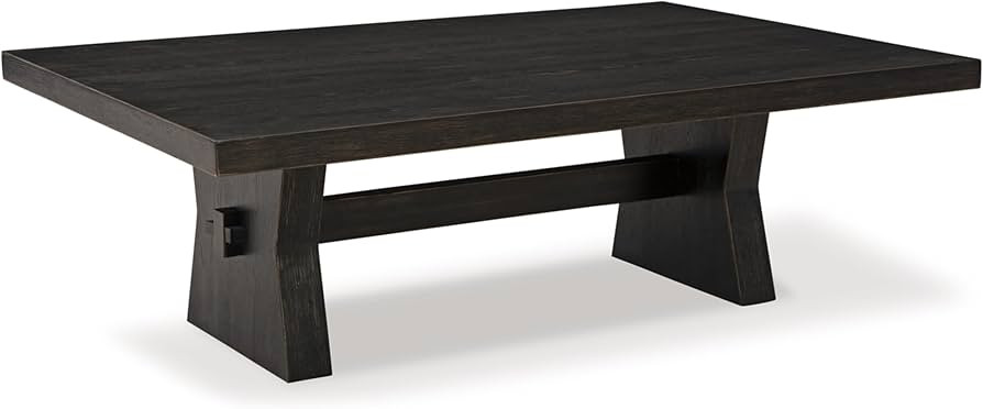 Signature Design by Ashley Galliden Rustic Bowtie-Shaped Base Coffee Table, Black | Amazon (US)