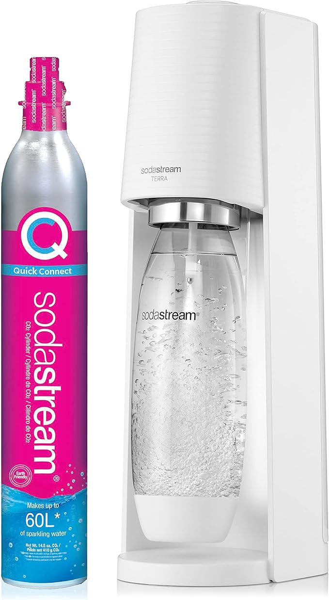SodaStream Terra Sparkling Water Maker (White) with CO2 and DWS Bottle | Amazon (US)