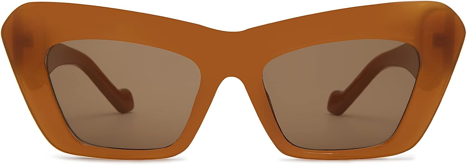 COASION Chunky Cateye Sunglasses Retro Cat-eye Frame 70s Sun Glasses | Amazon (US)