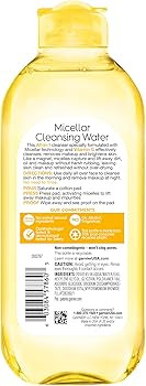 Garnier Micellar Water with Vitamin C, Facial Cleanser & Makeup Remover, Brightening & Hydrating,... | Amazon (US)