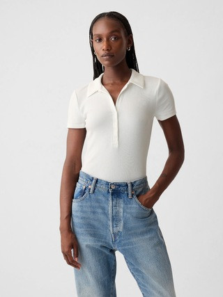 Modern Rib Polo Bodysuit | Gap (US)
