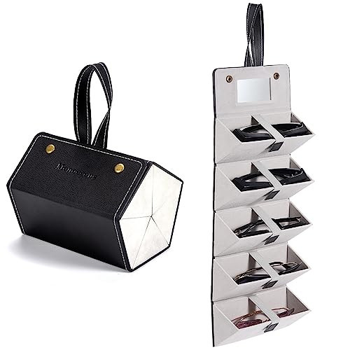 Menoeceus Travel Sunglasses Organizer Case Sunglass Travel Case Multiple Pairs Travel Glasses Case Eyeglasses Storage Holder Box 5 Slot for Women Men | Amazon (US)