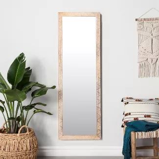 Carved Dot Natural Wood Floor Mirror - Opalhouse™ | Target