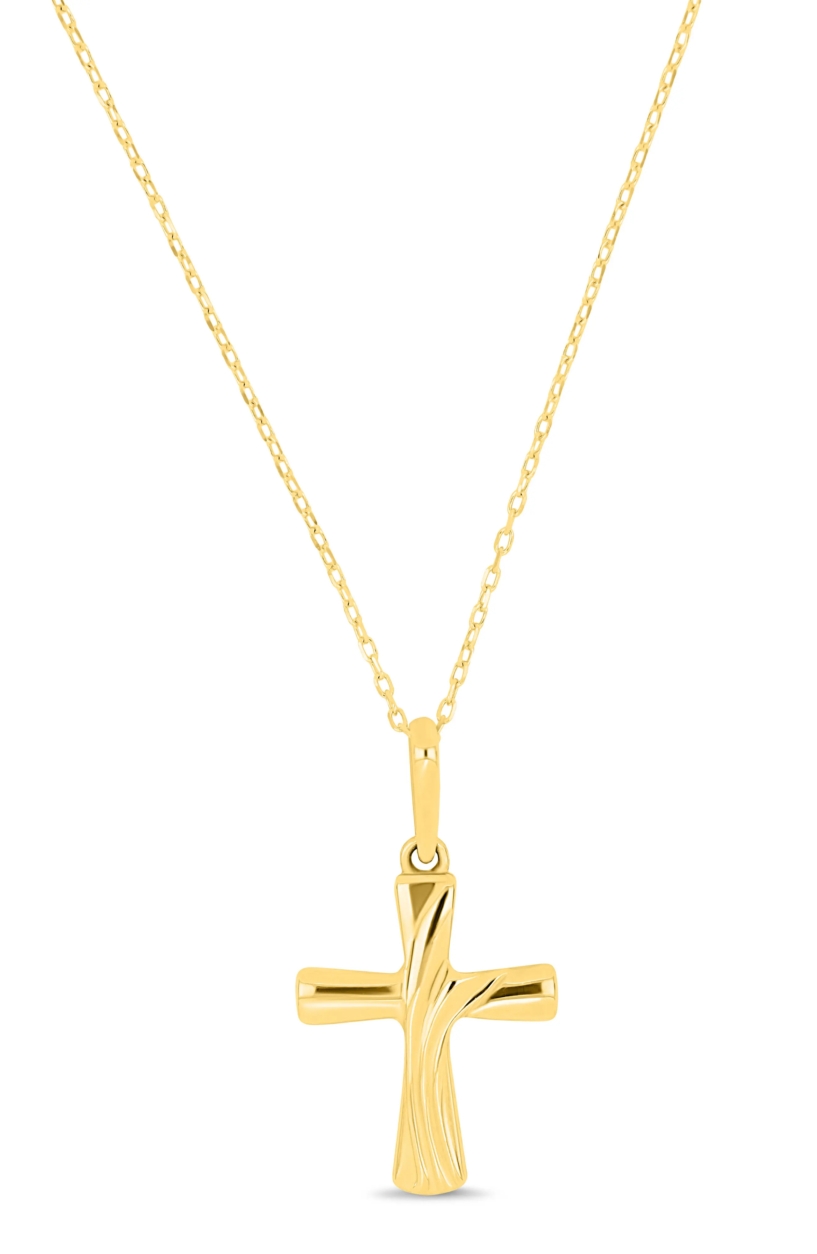 14K Gold Textured Cross Pendant Necklace (Online Trunk Show) (Women) | Nordstrom | Nordstrom