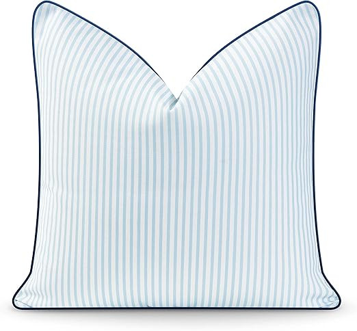 Hofdeco Premium Coastal Hampton Style Patio Indoor Outdoor Pillow Cover Only, 20"x20" Water Resis... | Amazon (US)