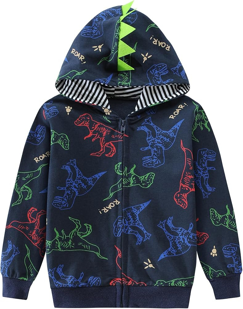 Toddler Boys Hoodies Excavator Sweatshirt Baby Boys Jacket Zipper Hoodie Top Kids Coat Winter Lon... | Amazon (US)