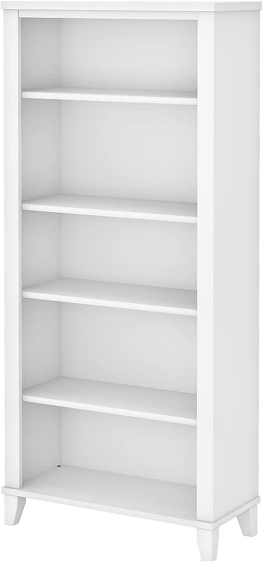 Bush Furniture Somerset Tall 5 Shelf Bookcase in White | Amazon (US)
