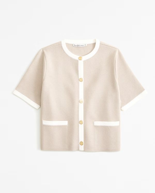 Women's LuxeLoft Short-Sleeve Cardigan | Women's Tops | Abercrombie.com | Abercrombie & Fitch (US)