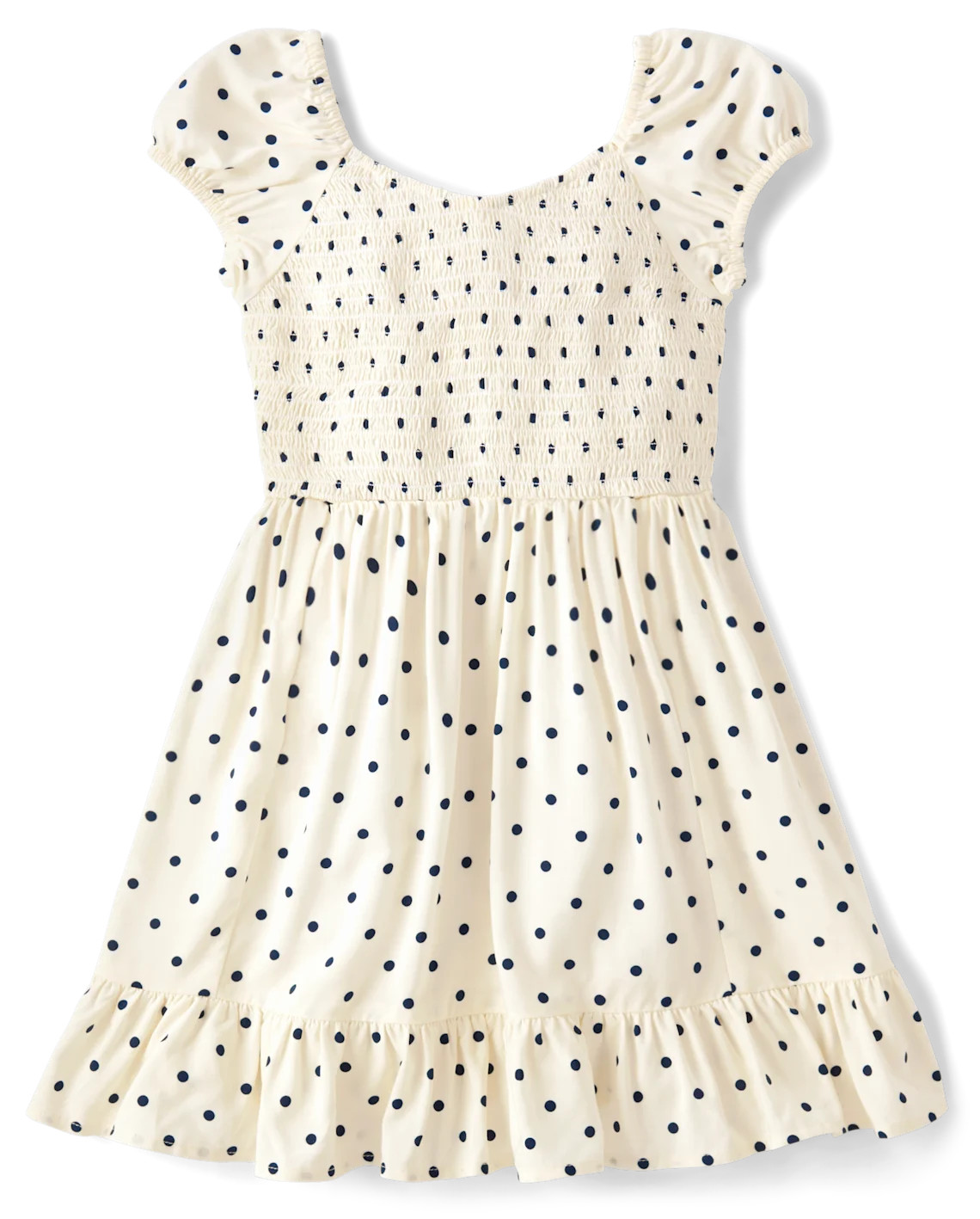 Girls Print Smocked Ruffle Dress - white | The Children's Place