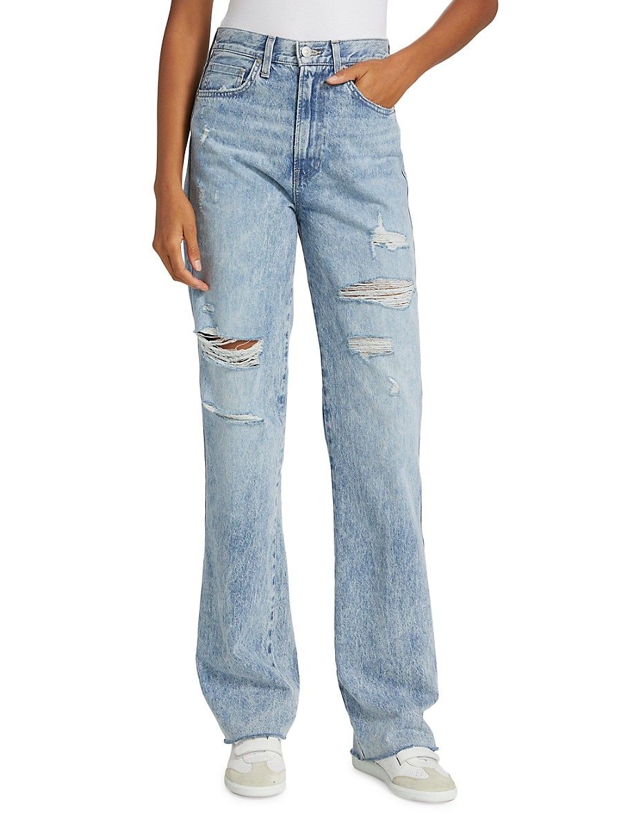Veronica Beard Women's Dylan High Rise Distressed Jeans - Pebble - Size 24 (0) | Saks Fifth Avenue OFF 5TH