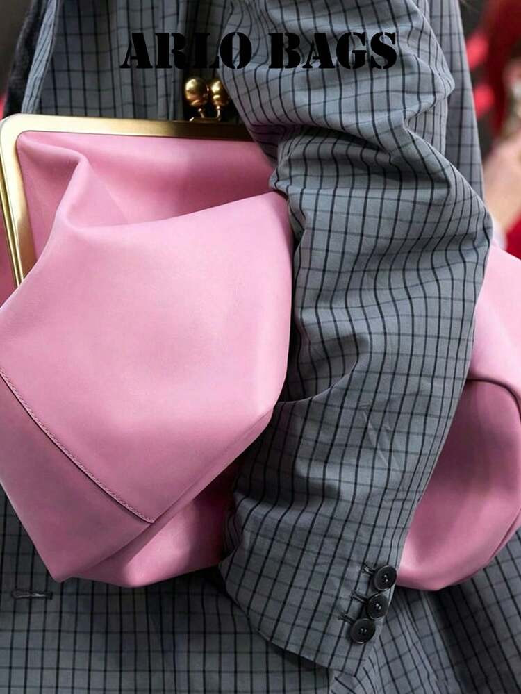 Modische Rosa Damenhandtasche, Große Kapazität, Verschluss Mit Schnalle, Geeignet Für Angestellte, Lehrer, Studenten, Für Pendeln, Schule, Einkaufen, Essen, Urlaub, Tägliche Ausflüge, Wochenendtrips Und Andere Anlässe | SHEIN