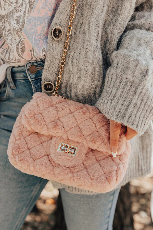 Forever Falling In Love Plush Purse In Blush | Impressions Online Boutique