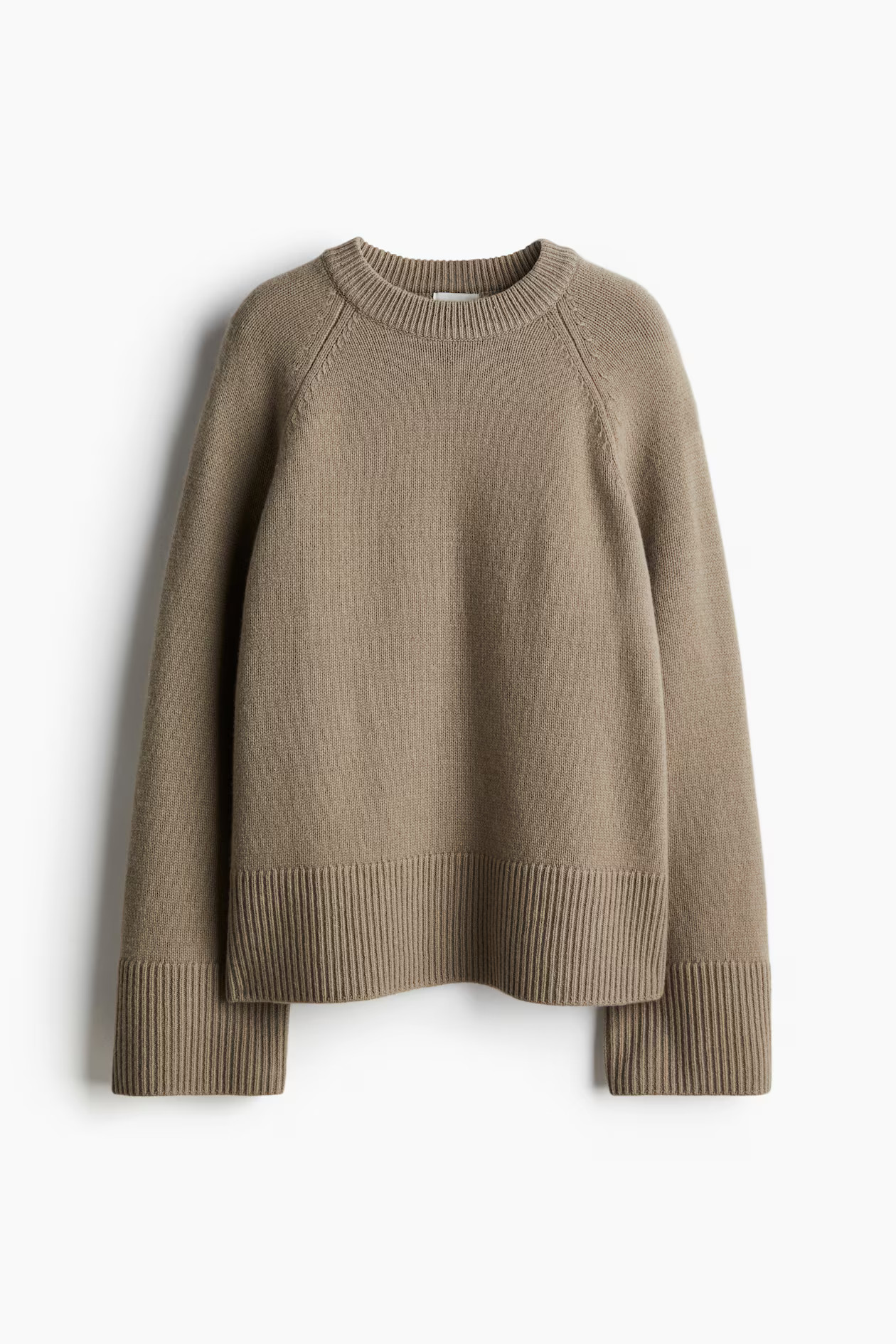 Cashmere-blend jumper - Mole - Ladies | H&M GB | H&M (UK, MY, IN, SG, PH, TW, HK)