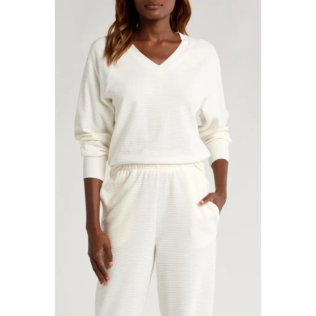 Honeydew Sundown V-Neck Sweatshirt in Ivory at Nordstrom, Size Medium | Nordstrom