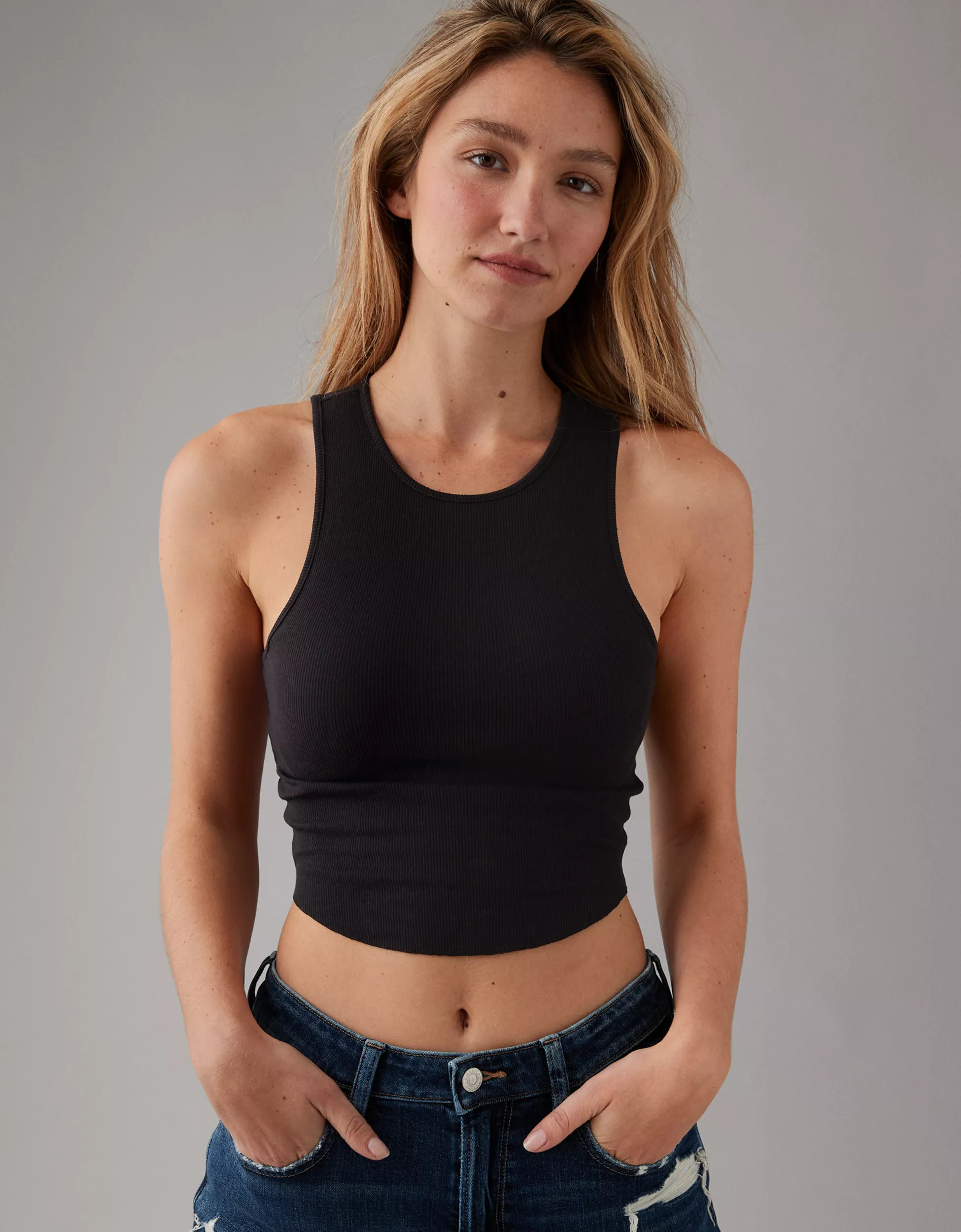 AE High Neck Daily Fave Tank Top | American Eagle Outfitters (US & CA)